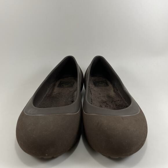 Crocs Mammoth Lined Flat Womens Size 7 Brown Rubber Slip On Workwear - Picture 2 of 9